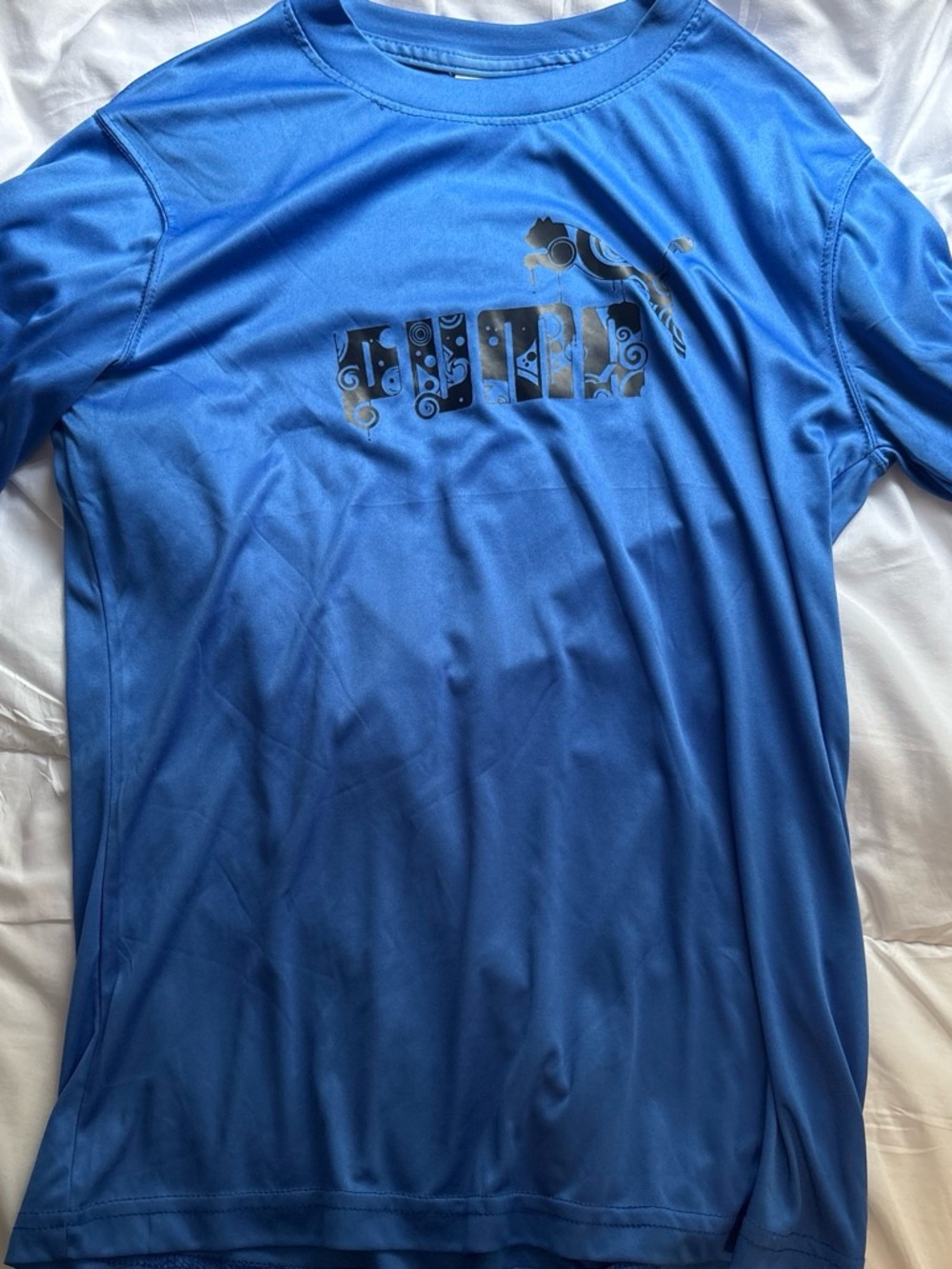 Puma Blue Short Sleeve Graphic Performance Tee